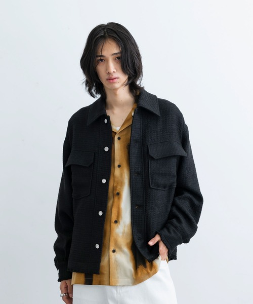 JUNRED（ジュンレッド）の「ツイードレトロカラーブルゾン（ブルゾン・メンズ・ホワイト/ブラック・L/M/S）」の7枚目の写真