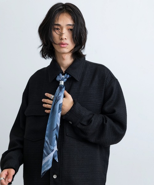 JUNRED（ジュンレッド）の「ツイードレトロカラーブルゾン（ブルゾン・メンズ・ホワイト/ブラック・L/M/S）」の9枚目の写真