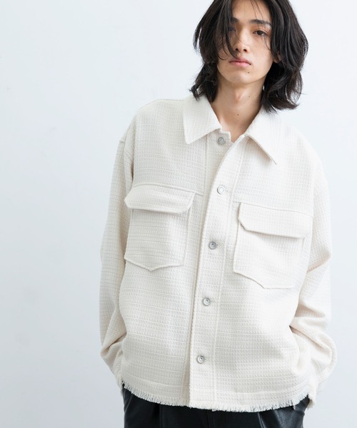 JUNRED（ジュンレッド）の「ツイードレトロカラーブルゾン（ブルゾン・メンズ・ホワイト/ブラック・L/M/S）」の11枚目の写真