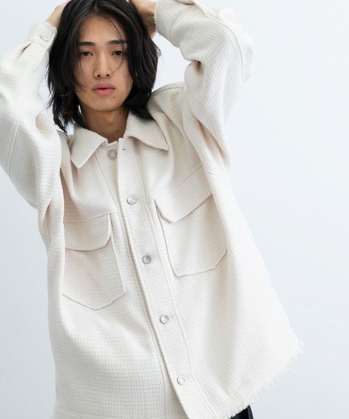 JUNRED（ジュンレッド）の「ツイードレトロカラーブルゾン（ブルゾン・メンズ・ホワイト/ブラック・L/M/S）」の12枚目の写真