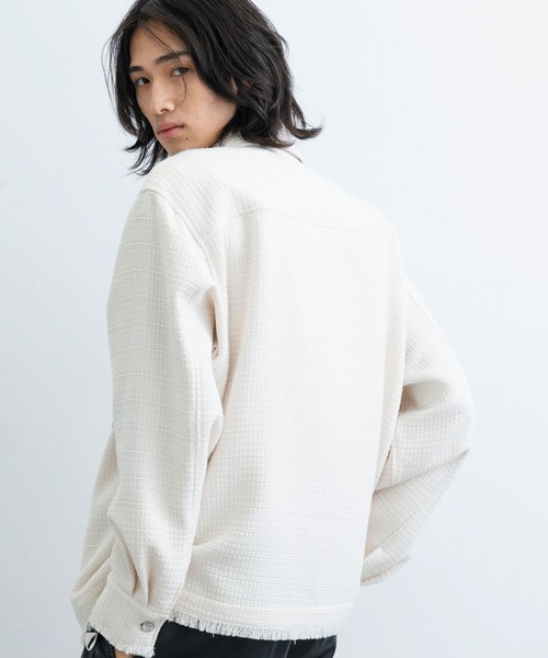 JUNRED（ジュンレッド）の「ツイードレトロカラーブルゾン（ブルゾン・メンズ・ホワイト/ブラック・L/M/S）」の13枚目の写真