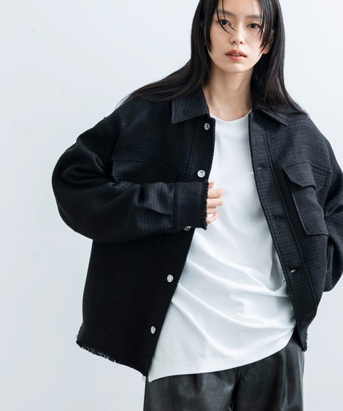 JUNRED（ジュンレッド）の「ツイードレトロカラーブルゾン（ブルゾン・メンズ・ホワイト/ブラック・L/M/S）」の18枚目の写真