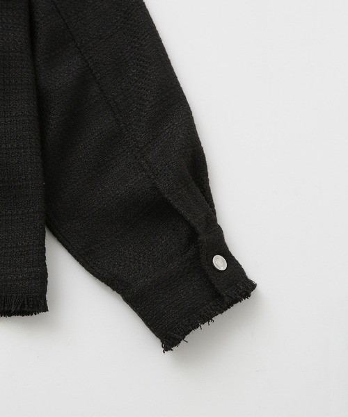 JUNRED（ジュンレッド）の「ツイードレトロカラーブルゾン（ブルゾン・メンズ・ホワイト/ブラック・L/M/S）」の4枚目の写真