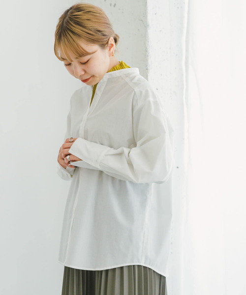 ITEMS URBANRESEARCH（アイテムズ アーバンリサーチ）の「バンドカラーシャツ（シャツ/ブラウス・レディース・チャコールグレー/オフホワイト/ブルー/ラベンダー・FREE）」の21枚目の写真