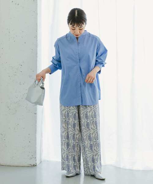 ITEMS URBANRESEARCH（アイテムズ アーバンリサーチ）の「バンドカラーシャツ（シャツ/ブラウス・レディース・チャコールグレー/オフホワイト/ブルー/ラベンダー・FREE）」の13枚目の写真