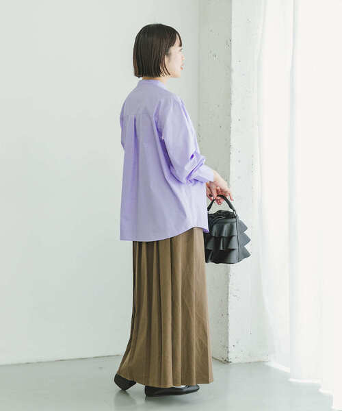 ITEMS URBANRESEARCH（アイテムズ アーバンリサーチ）の「バンドカラーシャツ（シャツ/ブラウス・レディース・チャコールグレー/オフホワイト/ブルー/ラベンダー・FREE）」の15枚目の写真