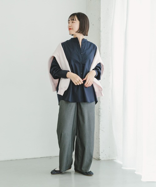 ITEMS URBANRESEARCH（アイテムズ アーバンリサーチ）の「バンドカラーシャツ（シャツ/ブラウス・レディース・チャコールグレー/オフホワイト/ブルー/ラベンダー・FREE）」の10枚目の写真