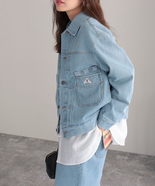 GEVACO（ゲバコ）の「【GEVACO/ゲバコ】10ozカラーツイル＆デニムジャケット（デニムジャケット・レディース・イエロー/ライトブルー/ネイビー・38）」の2枚目の写真