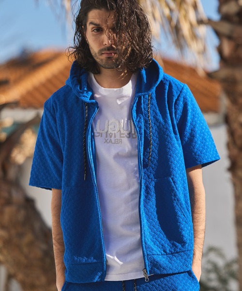 RATTLE TRAP（ラトルトラップ）の「パイルジャガード半袖パーカー（Tシャツ/カットソー・メンズ・ブラウン/ブルー/ブラック・LL/L/M）」の3枚目の写真