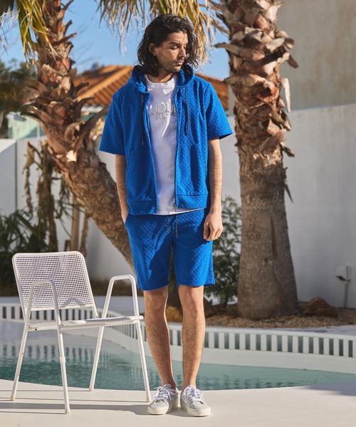 RATTLE TRAP（ラトルトラップ）の「パイルジャガード半袖パーカー（Tシャツ/カットソー・メンズ・ブラウン/ブルー/ブラック・LL/L/M）」の4枚目の写真