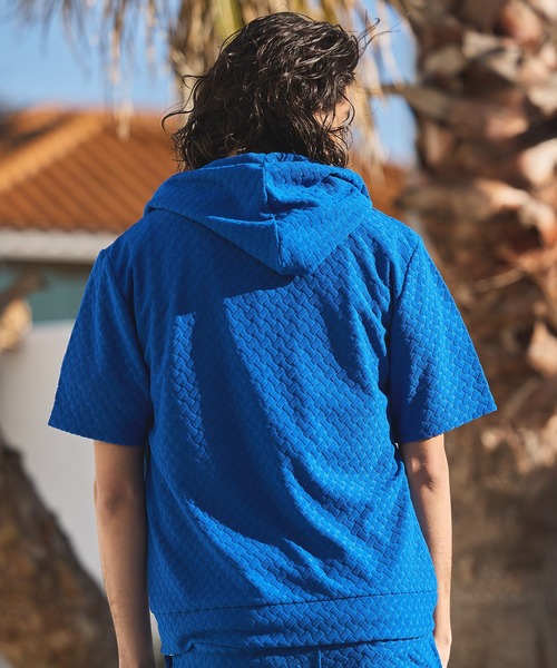 RATTLE TRAP（ラトルトラップ）の「パイルジャガード半袖パーカー（Tシャツ/カットソー・メンズ・ブラウン/ブルー/ブラック・LL/L/M）」の6枚目の写真