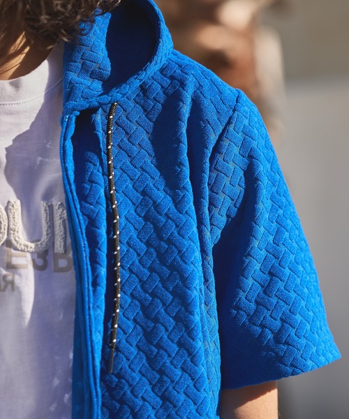 RATTLE TRAP（ラトルトラップ）の「パイルジャガード半袖パーカー（Tシャツ/カットソー・メンズ・ブラウン/ブルー/ブラック・LL/L/M）」の7枚目の写真