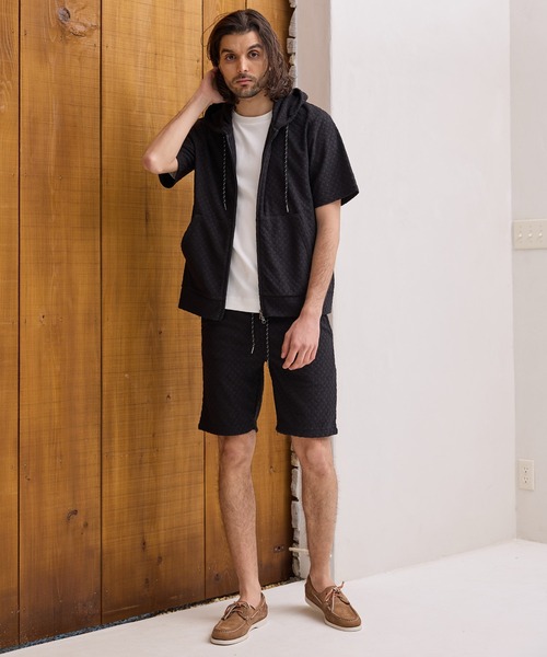 RATTLE TRAP（ラトルトラップ）の「パイルジャガード半袖パーカー（Tシャツ/カットソー・メンズ・ブラウン/ブルー/ブラック・LL/L/M）」の8枚目の写真