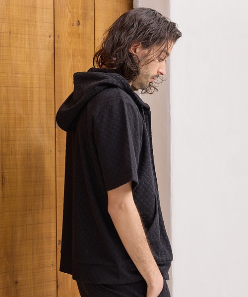 RATTLE TRAP（ラトルトラップ）の「パイルジャガード半袖パーカー（Tシャツ/カットソー・メンズ・ブラウン/ブルー/ブラック・LL/L/M）」の9枚目の写真