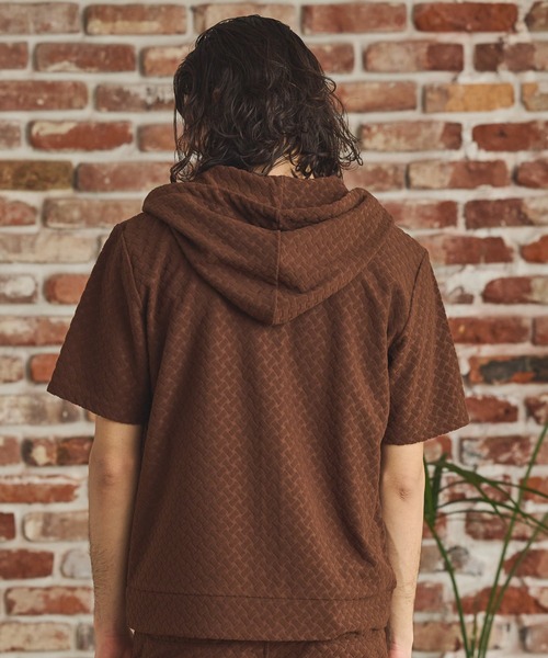 RATTLE TRAP（ラトルトラップ）の「パイルジャガード半袖パーカー（Tシャツ/カットソー・メンズ・ブラウン/ブルー/ブラック・LL/L/M）」の16枚目の写真