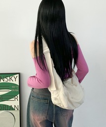 [UNISEX][5color]ベーシックナイロンハーフムーンショルダークロスバッグ