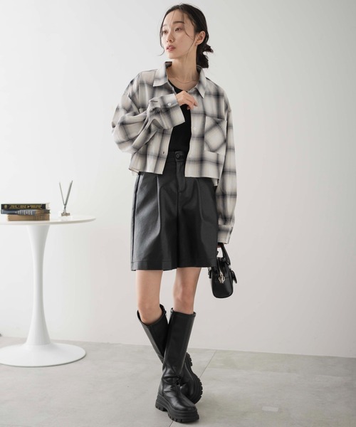 WEGO（ウィゴー）の「WEGO/オンブレチェックショートシャツ（シャツ/ブラウス・レディース・ホワイト系その他2/ブラック系その他2/ブルー系その他2・FREE）」の15枚目の写真