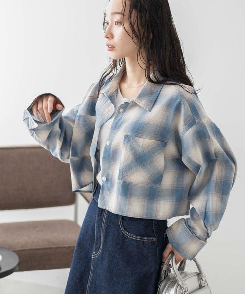 WEGO（ウィゴー）の「WEGO/オンブレチェックショートシャツ（シャツ/ブラウス・レディース・ホワイト系その他2/ブラック系その他2/ブルー系その他2・FREE）」の21枚目の写真