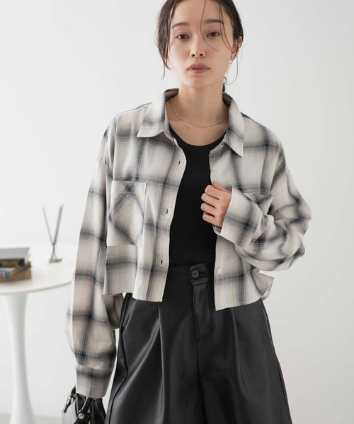 WEGO（ウィゴー）の「WEGO/オンブレチェックショートシャツ（シャツ/ブラウス・レディース・ホワイト系その他2/ブラック系その他2/ブルー系その他2・FREE）」の8枚目の写真