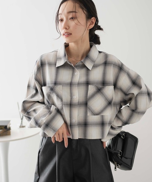 WEGO（ウィゴー）の「WEGO/オンブレチェックショートシャツ（シャツ/ブラウス・レディース・ホワイト系その他2/ブラック系その他2/ブルー系その他2・FREE）」の10枚目の写真