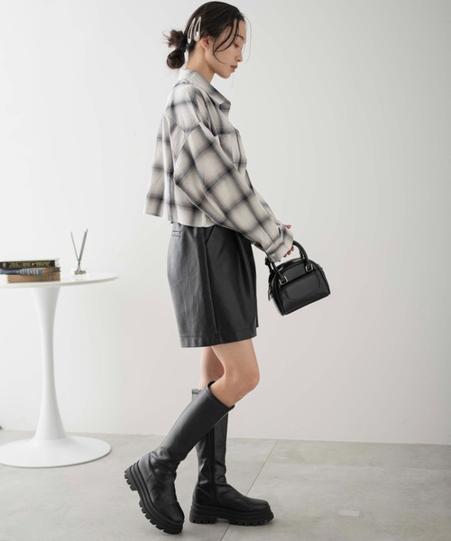 WEGO（ウィゴー）の「WEGO/オンブレチェックショートシャツ（シャツ/ブラウス・レディース・ホワイト系その他2/ブラック系その他2/ブルー系その他2・FREE）」の12枚目の写真