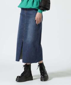 フロントタイハイウエスト DENIMロングスカート（デニムスカート