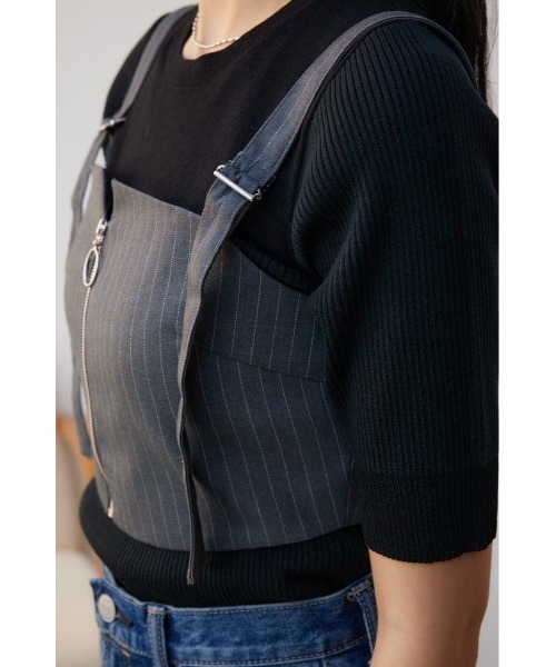 AZUL by moussy（アズールバイマウジー）の「ジップビスチェ（ベスト・レディース・ベージュ/杢グレー・FREE）」の12枚目の写真