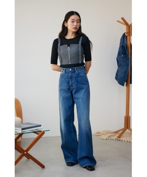 AZUL by moussy（アズールバイマウジー）の「ジップビスチェ（ベスト・レディース・ベージュ/杢グレー・FREE）」の5枚目の写真