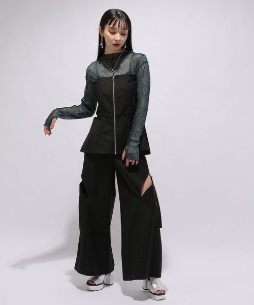 HARE（ハレ）の「サイドカットアウトコルセット(HARE)（ベスト・レディース・ブラック/グレー・FREE）」の4枚目の写真