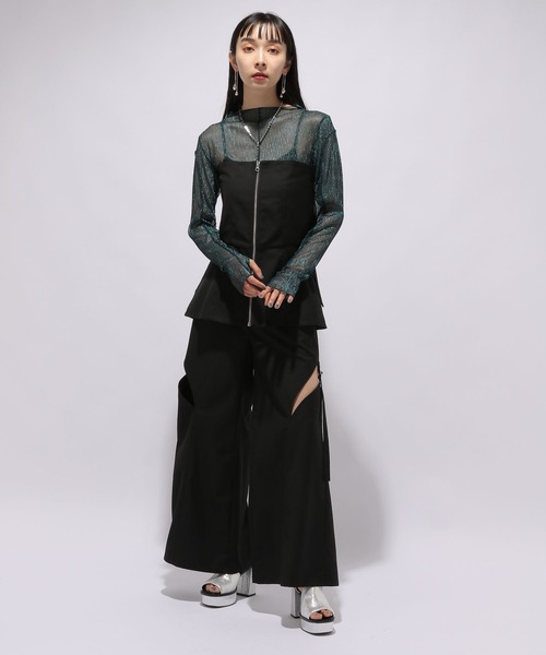 HARE（ハレ）の「サイドカットアウトコルセット(HARE)（ベスト・レディース・ブラック/グレー・FREE）」の5枚目の写真