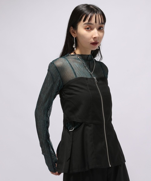 HARE（ハレ）の「サイドカットアウトコルセット(HARE)（ベスト・レディース・ブラック/グレー・FREE）」の6枚目の写真