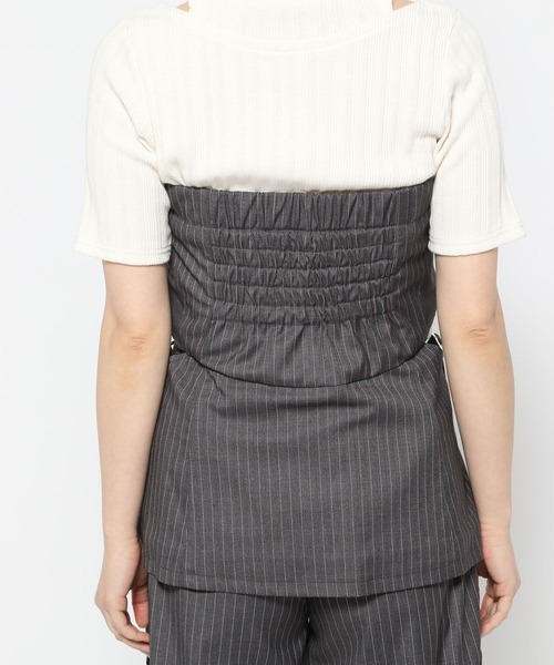 HARE（ハレ）の「サイドカットアウトコルセット(HARE)（ベスト・レディース・ブラック/グレー・FREE）」の13枚目の写真