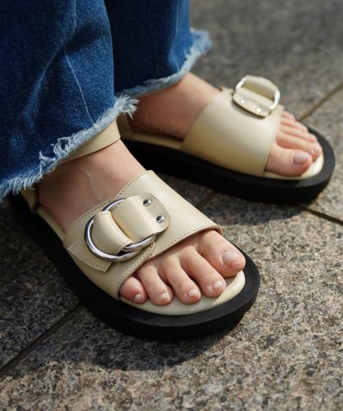 CAMINANDO（カミナンド）の「CAMINANDO(カミナンド) ANKLE STRAP PLATFORM SANDALS/2426/（サンダル・レディース・ブラック/キナリ/その他6・6/7/8）」の8枚目の写真