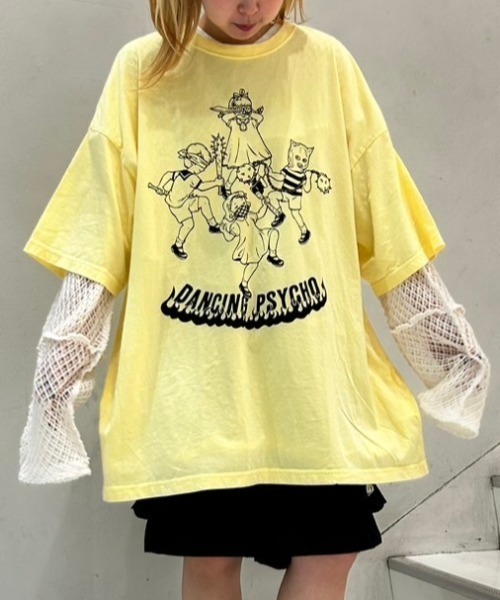 Candy Stripper（キャンディストリッパー）の「DANCING PSYCHO BIG BIG Tシャツ（Tシャツ/カットソー・レディース・オフホワイト/ブラック/イエロー・2）」の3枚目の写真