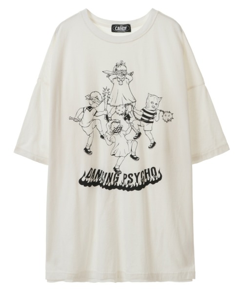 Candy Stripper（キャンディストリッパー）の「DANCING PSYCHO BIG BIG Tシャツ（Tシャツ/カットソー・レディース・オフホワイト/ブラック/イエロー・2）」の7枚目の写真