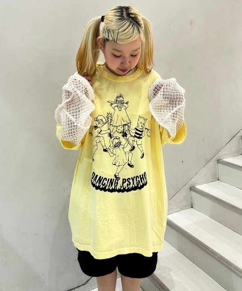 Candy Stripper（キャンディストリッパー）の「DANCING PSYCHO BIG BIG Tシャツ（Tシャツ/カットソー・レディース・オフホワイト/ブラック/イエロー・2）」の13枚目の写真