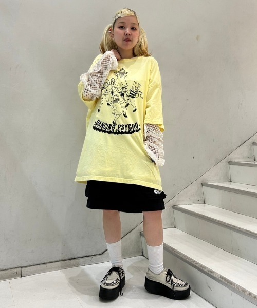 Candy Stripper（キャンディストリッパー）の「DANCING PSYCHO BIG BIG Tシャツ（Tシャツ/カットソー・レディース・オフホワイト/ブラック/イエロー・2）」の15枚目の写真