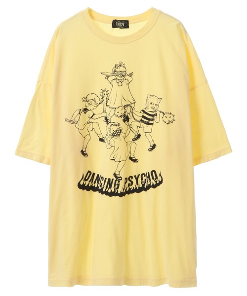 Candy Stripper（キャンディストリッパー）の「DANCING PSYCHO BIG BIG Tシャツ（Tシャツ/カットソー・レディース・オフホワイト/ブラック/イエロー・2）」の16枚目の写真