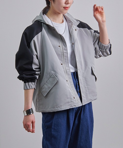 Fizz(フィズ)の「【Fizz/フィズ】 バイカラーマウンテンパーカー(マウンテンパーカー・レディース・カーキ/グレー/ベージュ・FREE)」の9枚目の写真