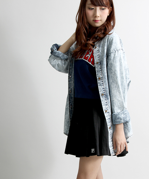 FILA（フィラ）の「∴WEGO/FILAプリーツスカート（スカート・レディース・ホワイト/ブラック/レッド・FREE）」の3枚目の写真