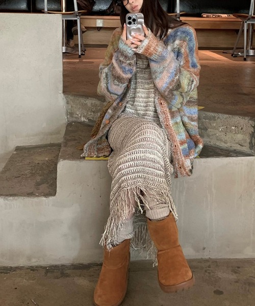 aimoha(アイモハ)の「編みキャミソールワンピース (SS)(ワンピース・レディース・ベージュ・FREE)」の7枚目の写真