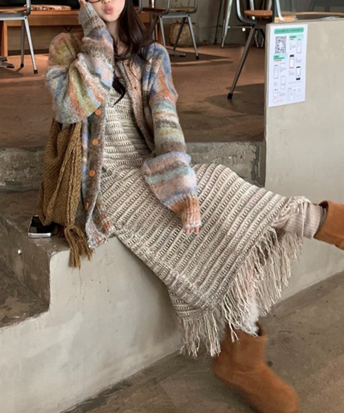 aimoha(アイモハ)の「編みキャミソールワンピース (SS)(ワンピース・レディース・ベージュ・FREE)」の15枚目の写真