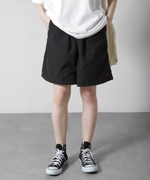 U.S. POLO ASSN.（ユーエスポロアッスン）の「【U.S.POLOASSN.】 ナイロンワッシャ― 裏メッシュ ワンポイント刺繍 ワイド ショートパンツ（その他パンツ・メンズ・ブラック/ベージュ/カーキ/グレー・LARGE/X-LARGE/SMALL/MEDIUM）」の19枚目の写真