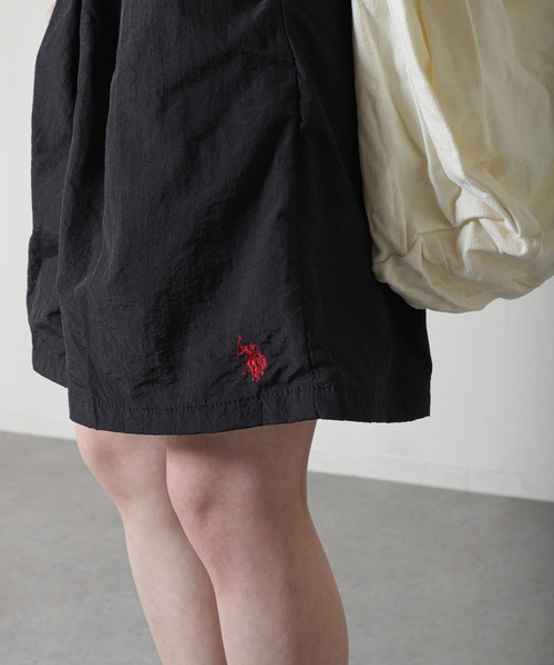 U.S. POLO ASSN.（ユーエスポロアッスン）の「【U.S.POLOASSN.】 ナイロンワッシャ― 裏メッシュ ワンポイント刺繍 ワイド ショートパンツ（その他パンツ・メンズ・ブラック/ベージュ/カーキ/グレー・LARGE/X-LARGE/SMALL/MEDIUM）」の12枚目の写真