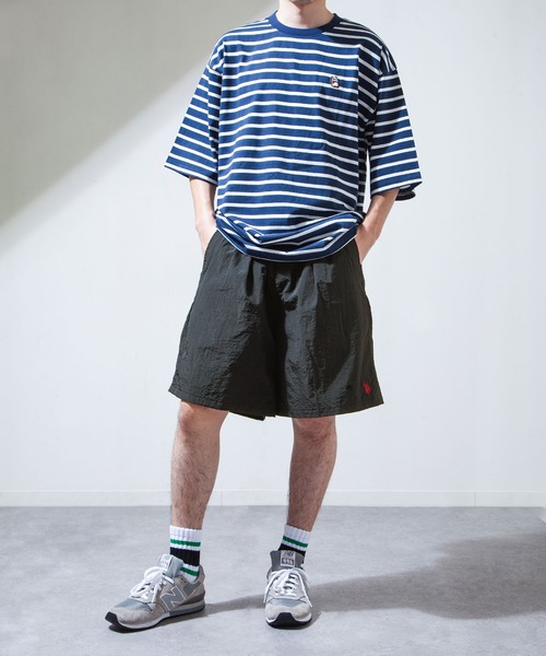 U.S. POLO ASSN.（ユーエスポロアッスン）の「【U.S.POLOASSN.】 ナイロンワッシャ― 裏メッシュ ワンポイント刺繍 ワイド ショートパンツ（その他パンツ・メンズ・ブラック/ベージュ/カーキ/グレー・LARGE/X-LARGE/SMALL/MEDIUM）」の16枚目の写真