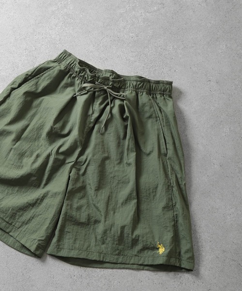 U.S. POLO ASSN.（ユーエスポロアッスン）の「【U.S.POLOASSN.】 ナイロンワッシャ― 裏メッシュ ワンポイント刺繍 ワイド ショートパンツ（その他パンツ・メンズ・ブラック/ベージュ/カーキ/グレー・LARGE/X-LARGE/SMALL/MEDIUM）」の21枚目の写真