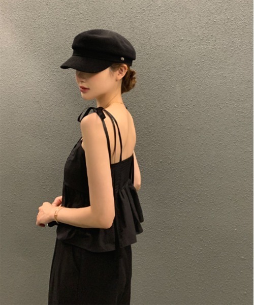 by muni:r(バイ ムニール)の「フリルリボンキャミビスチェ(シャツ/ブラウス・レディース・ホワイト/ブラック・FREE)」の12枚目の写真