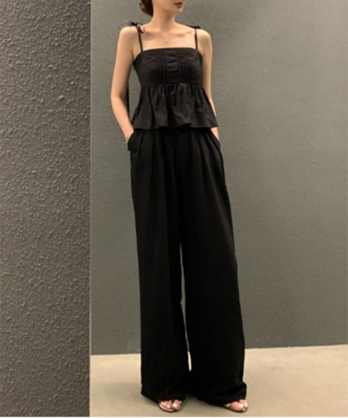 by muni:r(バイ ムニール)の「フリルリボンキャミビスチェ(シャツ/ブラウス・レディース・ホワイト/ブラック・FREE)」の8枚目の写真