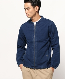 Denime | カットデニムバンドカラージャケット(ノーカラージャケット)