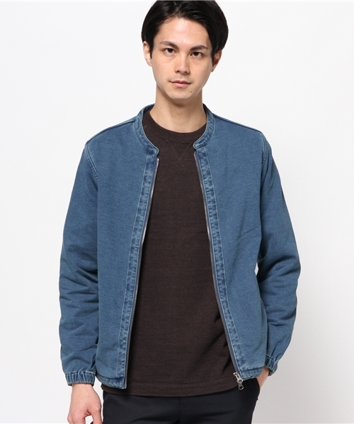 Denime(ドゥニーム)の「カットデニムバンドカラージャケット(ノーカラージャケット・メンズ・ブルー/ネイビー・X-LARGE/MEDIUM/LARGE)」の10枚目の写真